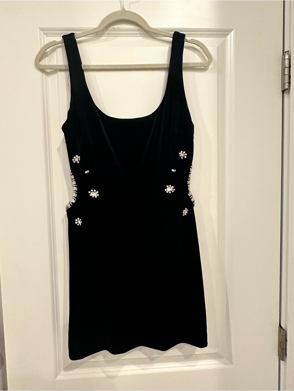 Zara Black Mini Dress with Crystal Embellishments